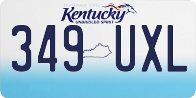 KY license plate 349UXL