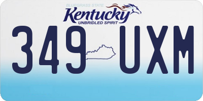 KY license plate 349UXM