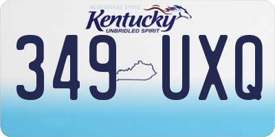 KY license plate 349UXQ