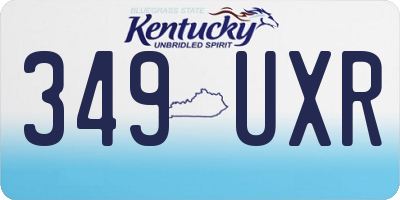 KY license plate 349UXR