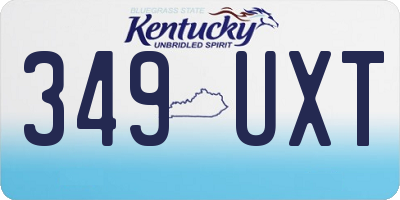 KY license plate 349UXT
