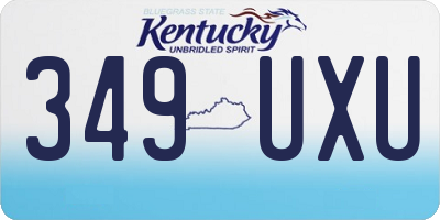 KY license plate 349UXU