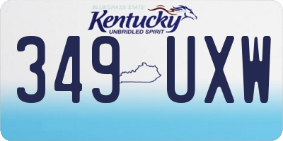 KY license plate 349UXW