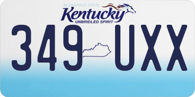 KY license plate 349UXX