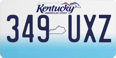 KY license plate 349UXZ