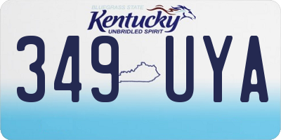 KY license plate 349UYA