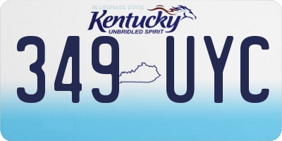 KY license plate 349UYC