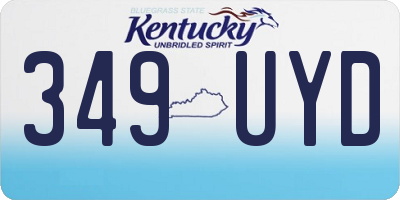 KY license plate 349UYD