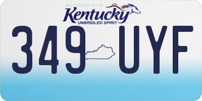 KY license plate 349UYF