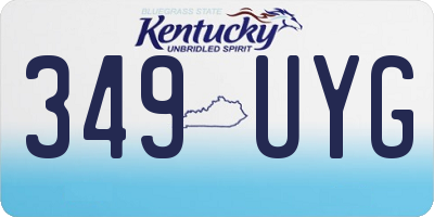 KY license plate 349UYG