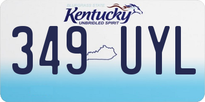 KY license plate 349UYL