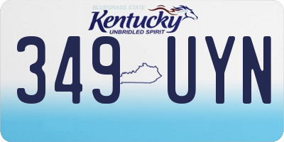 KY license plate 349UYN
