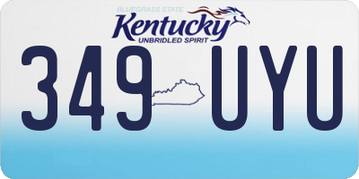 KY license plate 349UYU