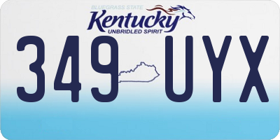 KY license plate 349UYX