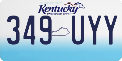 KY license plate 349UYY