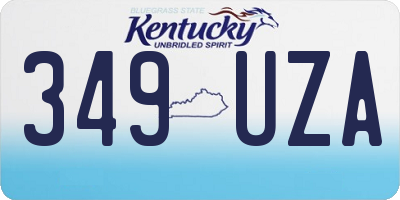 KY license plate 349UZA