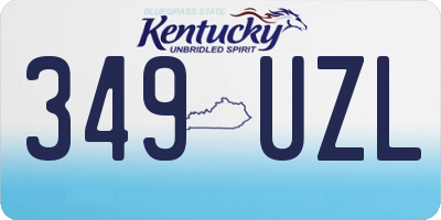 KY license plate 349UZL
