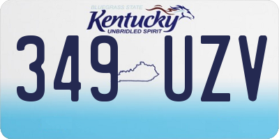 KY license plate 349UZV