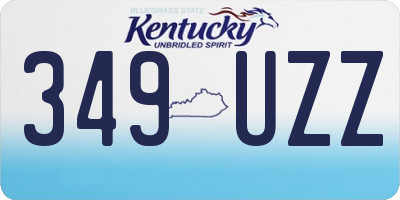 KY license plate 349UZZ