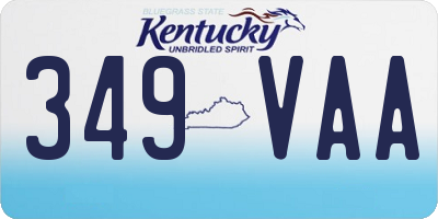 KY license plate 349VAA