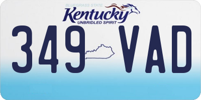 KY license plate 349VAD