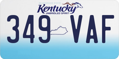KY license plate 349VAF