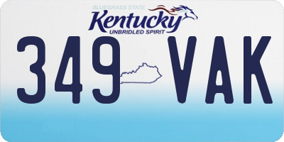 KY license plate 349VAK