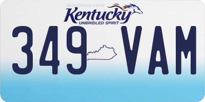 KY license plate 349VAM