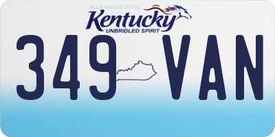 KY license plate 349VAN