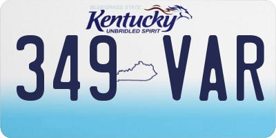 KY license plate 349VAR