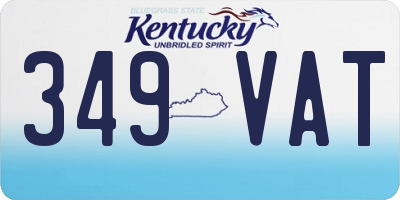 KY license plate 349VAT