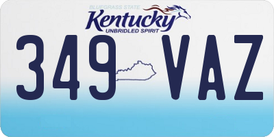 KY license plate 349VAZ