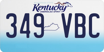 KY license plate 349VBC