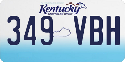 KY license plate 349VBH