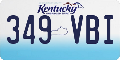 KY license plate 349VBI