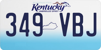 KY license plate 349VBJ