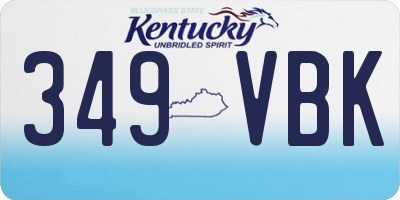 KY license plate 349VBK
