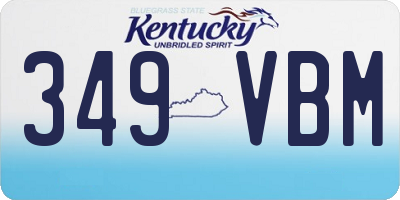KY license plate 349VBM
