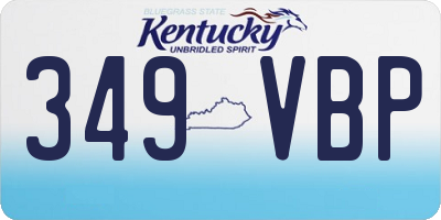 KY license plate 349VBP