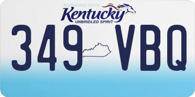 KY license plate 349VBQ