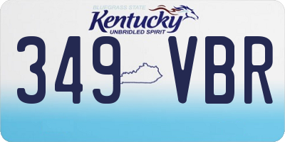 KY license plate 349VBR