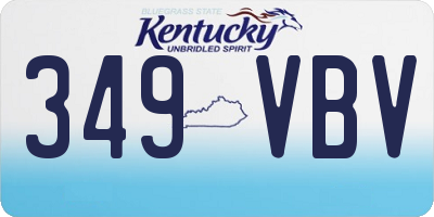 KY license plate 349VBV