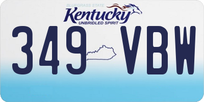 KY license plate 349VBW