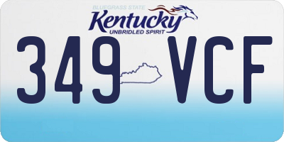 KY license plate 349VCF