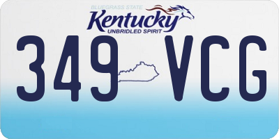KY license plate 349VCG