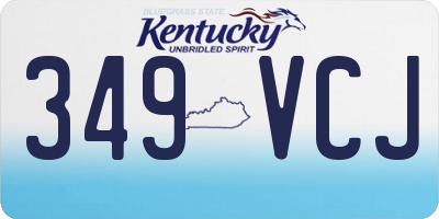 KY license plate 349VCJ