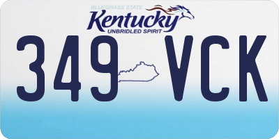 KY license plate 349VCK