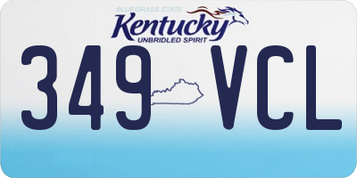 KY license plate 349VCL