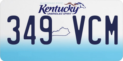 KY license plate 349VCM
