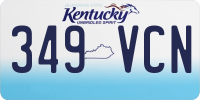 KY license plate 349VCN